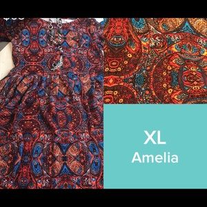 Fall print LuLaRoe Ladies Amelia Dress XL